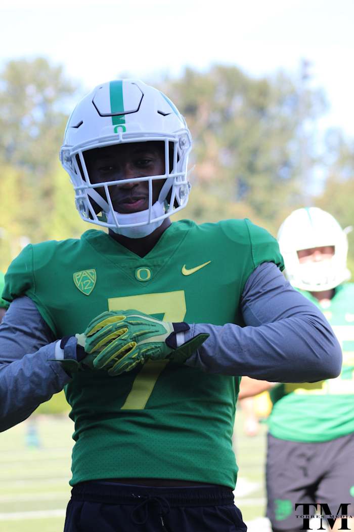Stephens at Oregon fall camp.